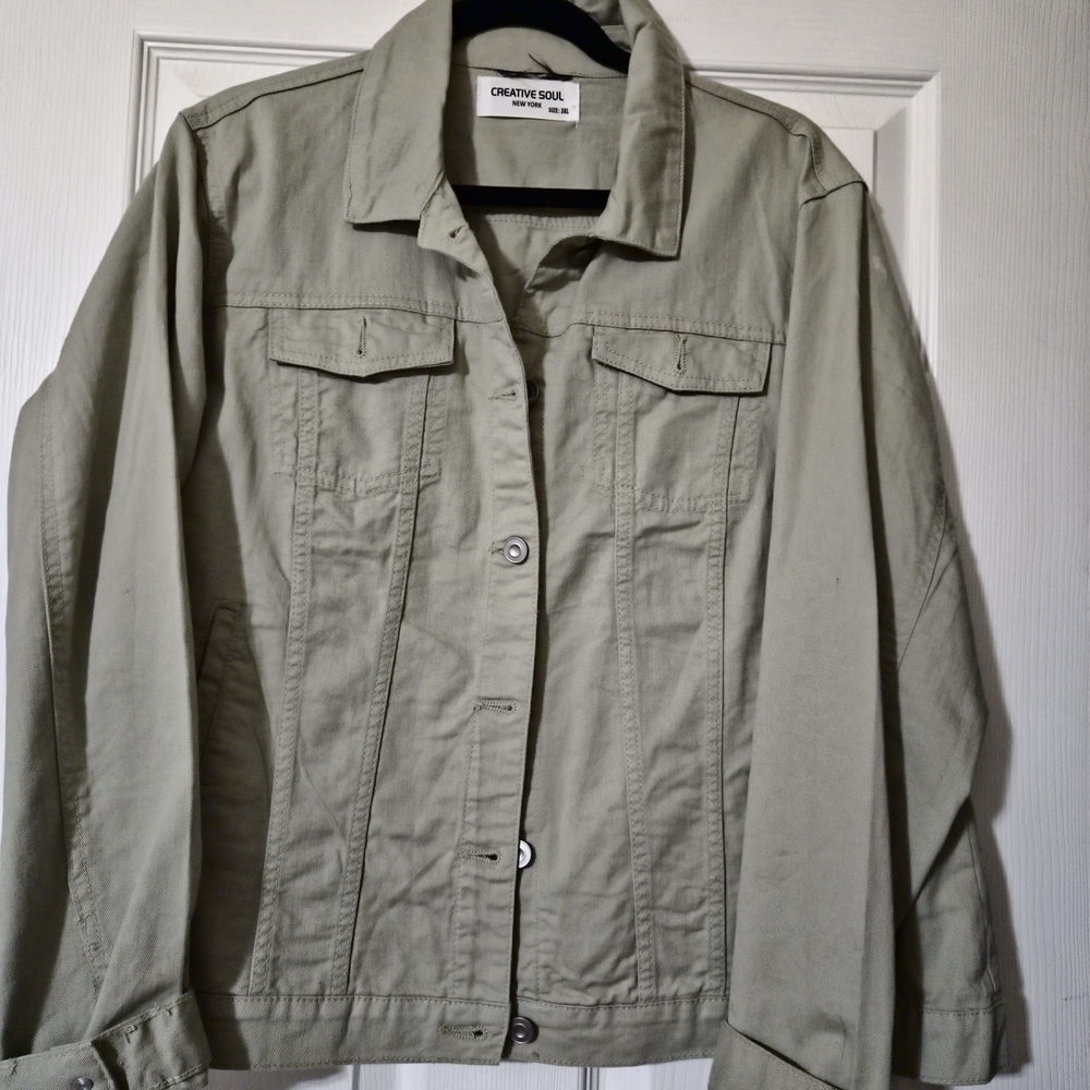 Women's Sage Green Denim Jacket